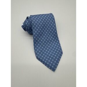 Chopard Silk Tie Blue Geometric Pattern Designer 7 Fold Necktie